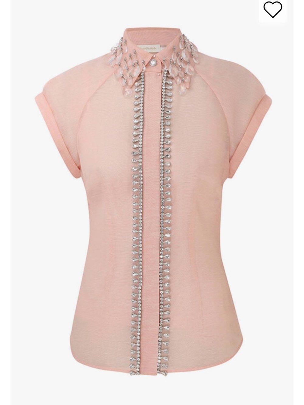 Zimmermann Matchmaker Embellished Pink Short-Sleeve Top - NWT - AU0/US4